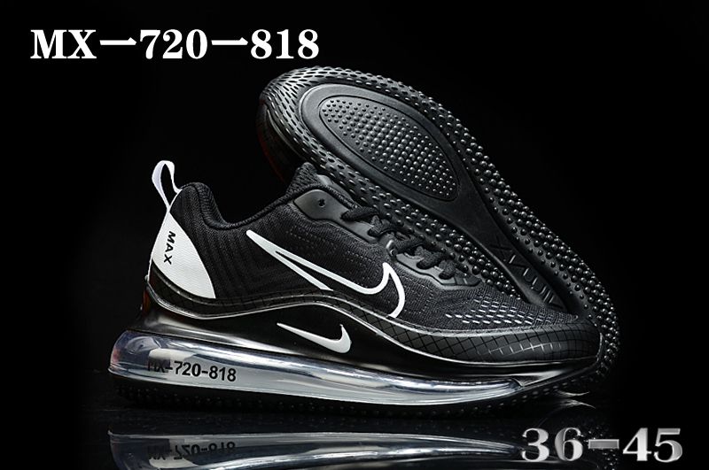 2020 Women Nike Air Max 720-818 Black White Logo Shoes